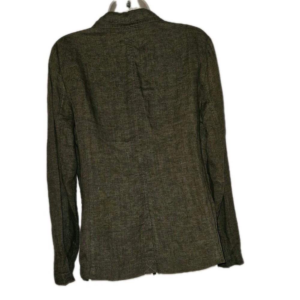 Eileen Fisher Gray Linen Shaped Blazer Notched Lapel Collar Designer Women's XS - Picture 2 of 4